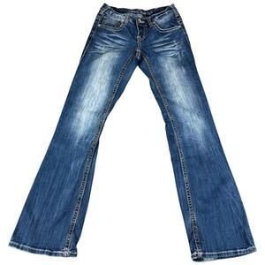 Cowgirl Tuff Co. Edgy Bootcut Jeans Womens 24x33 (26x31.5) Blue Everyday Wear